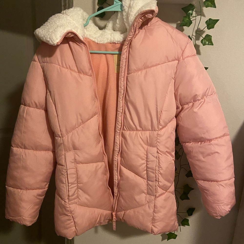 pink puffy jacket, Extra Large for kids